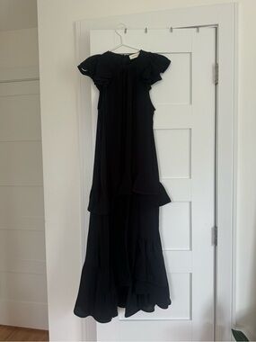 Zimmermann Black Ruffle-Tiered Maxi Dress